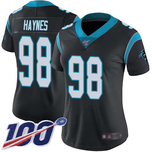 Carolina Panthers Limited Black Women Marquis Haynes Home Jersey NFL Football #98 100th Season Vapor Untouchable